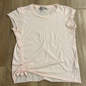 All Saints Side Ruched T Shirt Light Pink